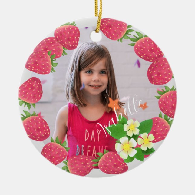 Adorno De Cerámica Fresa (Frente)