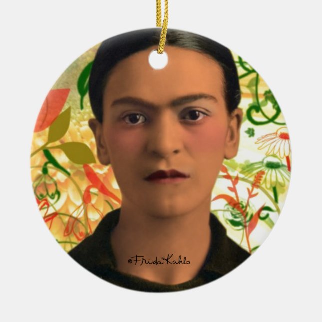 Adorno De Cerámica Frida Kahlo Reflejando (Frente)
