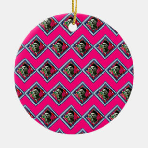 Adorno De Cerámica Frida Kahlo Retro Denim Diamond
