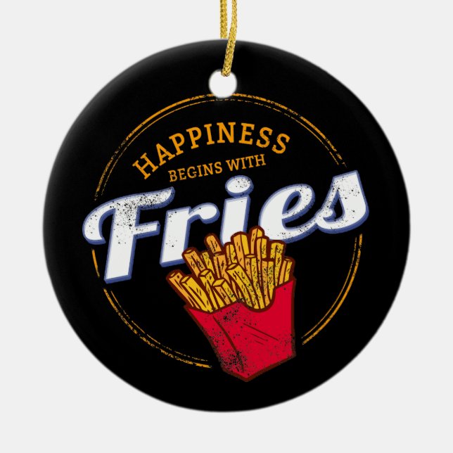 Adorno De Cerámica Fries Chips Snack Papa de cosecha o Fries Francesa (Frente)