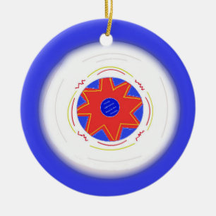 Adorno De Cerámica Frisbee Azul Genial