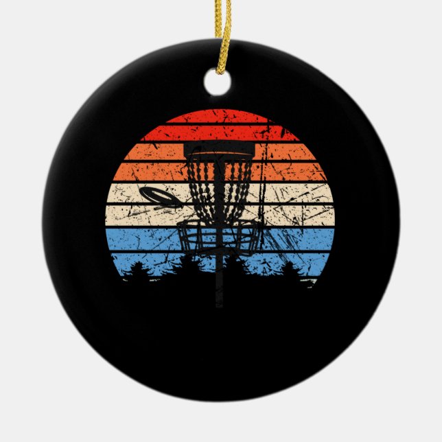 Adorno De Cerámica Frisbee Golf Disk Retro (Frente)