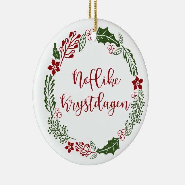 Adorno De Cerámica Frisian Merry Christmas Wreath, Noflike Krystdagen (Derecha)