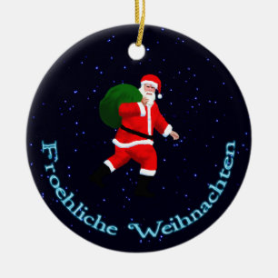 Adorno De Cerámica Froehliche Weihnachten - Santa Claus