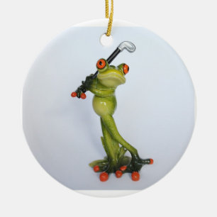 Adorno De Cerámica Froggie Golfer