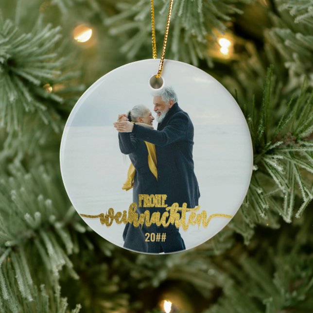 Adorno De Cerámica Frohe Weihnachten Navidades alemanes 2 Collages de (Árbol)