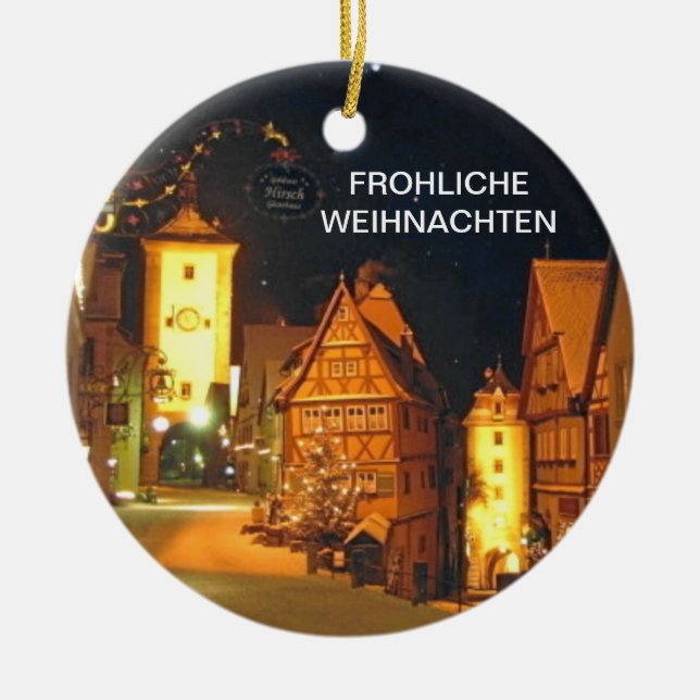 ADORNO DE CERÁMICA FROHLICHE WEIHNACHTEN (FELICES NAVIDAD) (Frente)