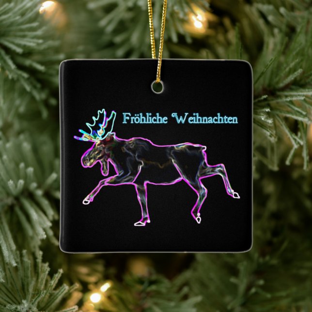 Adorno De Cerámica Froliche Weihnachten - Moose eléctrico (Árbol)