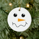 Adorno De Cerámica Frosty el rostro del hombre de nieve<br><div class="desc">Frosty el ornamento de la cara de hombre de nieve</div>