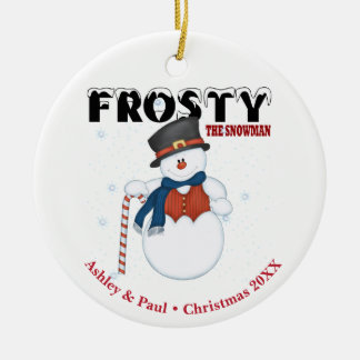 Adorno De Cerámica Frosty los Navidades personalizados de Snowman