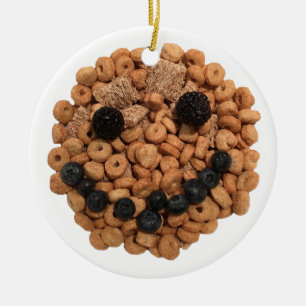 Adorno De Cerámica Fruta sonriente y rostro de cereales