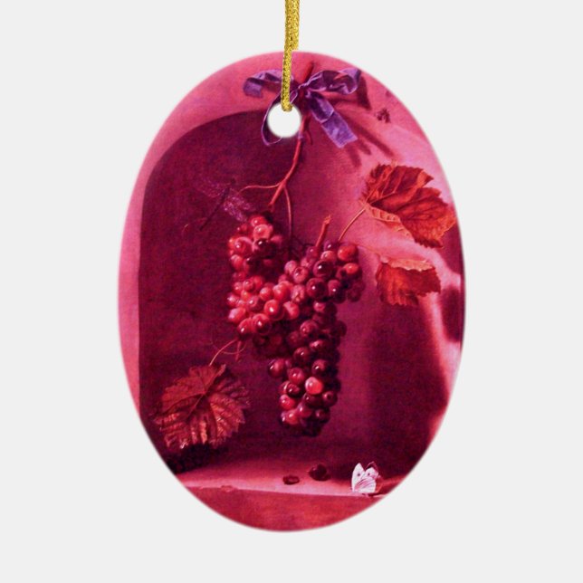 Adorno De Cerámica FRUTAS DE TEMPORADA -PROSPERIDAD Ametista Púrpura  (Frente)
