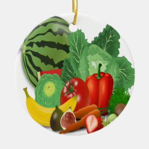 Adorno De Cerámica frutas verduras alcachofa banana