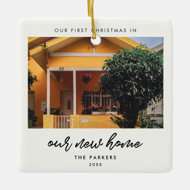 Adorno De Cerámica Fuente moderna Primera Navidad en nuestro nuevo ho (Anverso)