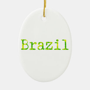 Adorno De Cerámica Fuente verde y amarilla de Brasil