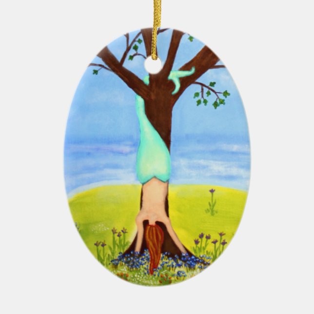 Adorno De Cerámica "Fuera arte de la sirena del agua" (Frente)