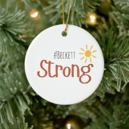 Adorno De Cerámica fuerte #name cáncer infantil Ornament Holiday