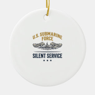 Adorno De Cerámica Fuerza de Submarinos Vintage Servicio Silencioso V