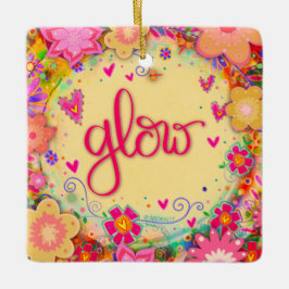 Adorno De Cerámica Fun Floral Amarillo Brillo Inespiritualidad Motiva