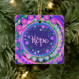 Adorno De Cerámica Fun Floral Hope Bonito Purple Inespirivitalidad