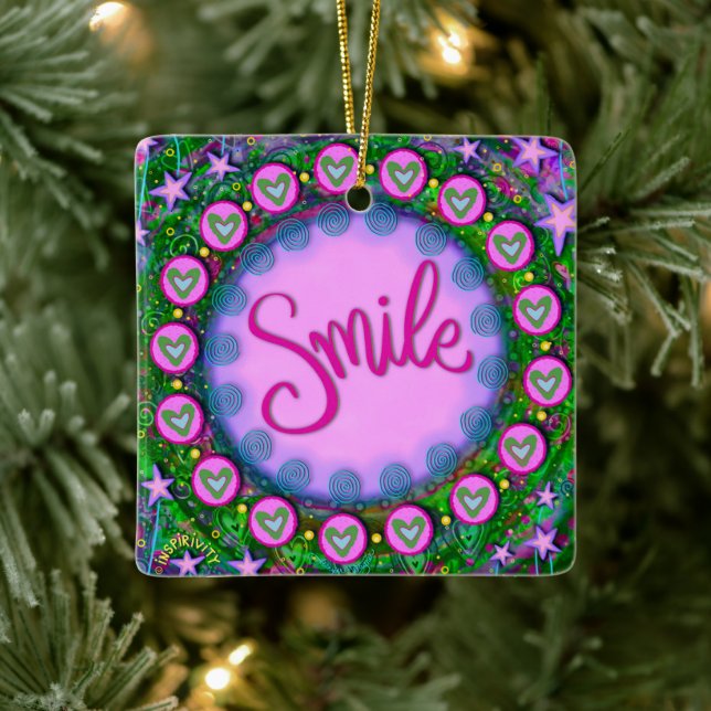 Adorno De Cerámica Fun Floral Sonrisa Bonito púrpura Inespiritualidad (Árbol)