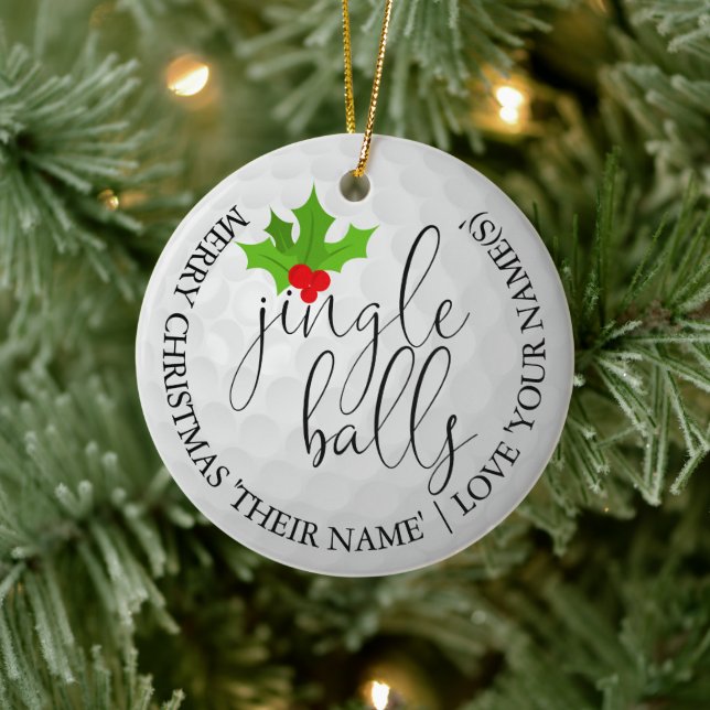 Adorno De Cerámica Fun Golfer Navidades Golf Gift Jingle Balls (Árbol)