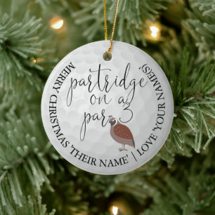 Adorno De Cerámica Fun Golfer Navidades Golf Gift Partridge