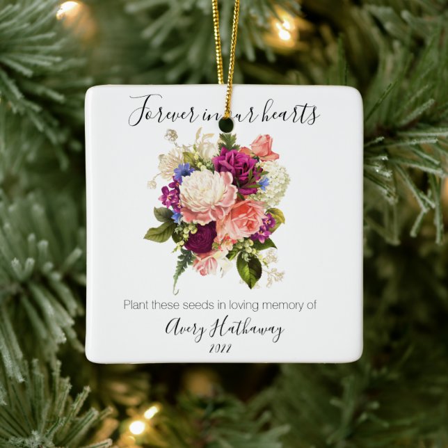 Adorno De Cerámica Funeral de Orquídea Púrpura Rosa (Árbol)