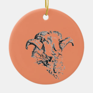 Adorno De Cerámica Funky Cute Sheep Ram