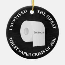 Adorno De Cerámica Funny 2020 Navidades de papel higiénico negro
