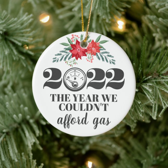 Adorno De Cerámica Funny 2022 no pudo permitirse Navidades de gas (Árbol)
