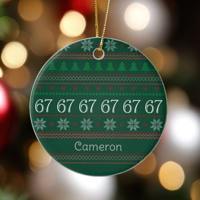 Adorno De Cerámica Funny 67 Ugly Christmas Sweater Party 6 7 (Subido por el creador)