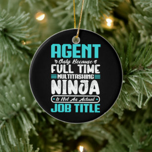 Adorno De Cerámica Funny Agent Job Title Profession