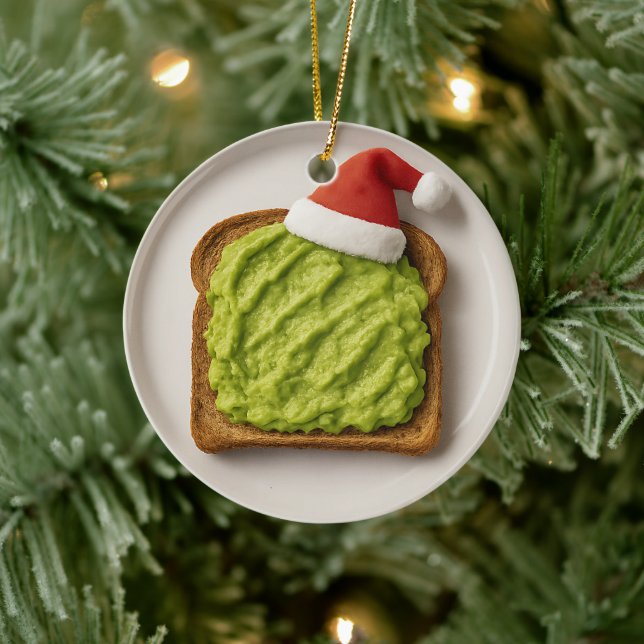 Adorno De Cerámica Funny Avocado Toast – Personalized Xmas Gift (Árbol)