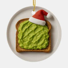 Adorno De Cerámica Funny Avocado Toast – Personalized Xmas Gift