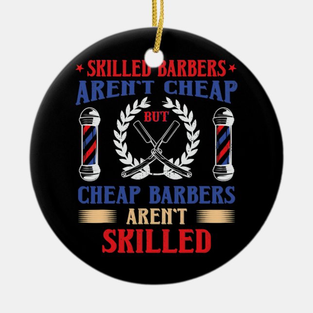 Adorno De Cerámica Funny Barber Hair Stylist Hairdresser Orgulloso (Frente)