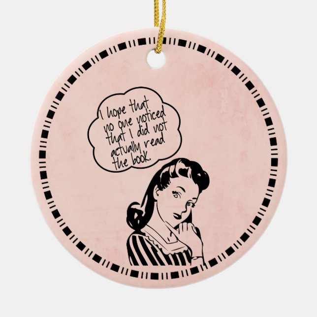 Adorno De Cerámica Funny Book Club (Frente)