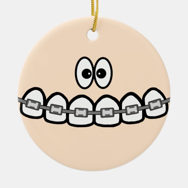 Adorno De Cerámica Funny Braces Ornament (Frente)