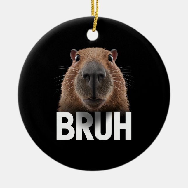 Adorno De Cerámica Funny Capybara Bruh (Frente)