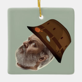 Adorno De Cerámica Funny Cara Abuelo Foto Pesca Aire Abierto