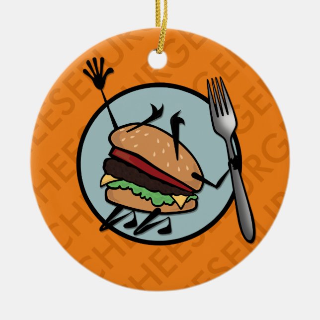 ADORNO DE CERÁMICA FUNNY CHEESEBURGER ROUND ORNAMENTE CERAMIC (Frente)