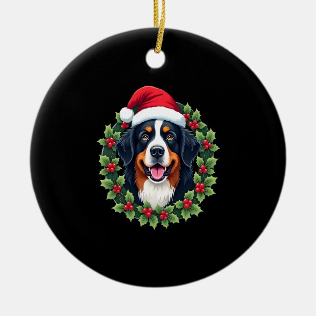 Adorno De Cerámica Funny Christmas Bernese Mountain Dog Tank Top (Frente)
