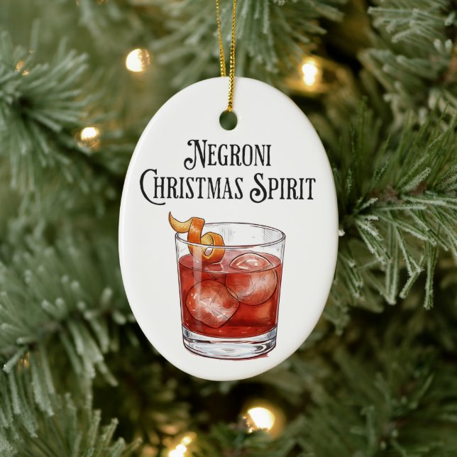 Adorno De Cerámica Funny Christmas Spirit Negroni Holiday Cocktail  (Árbol)