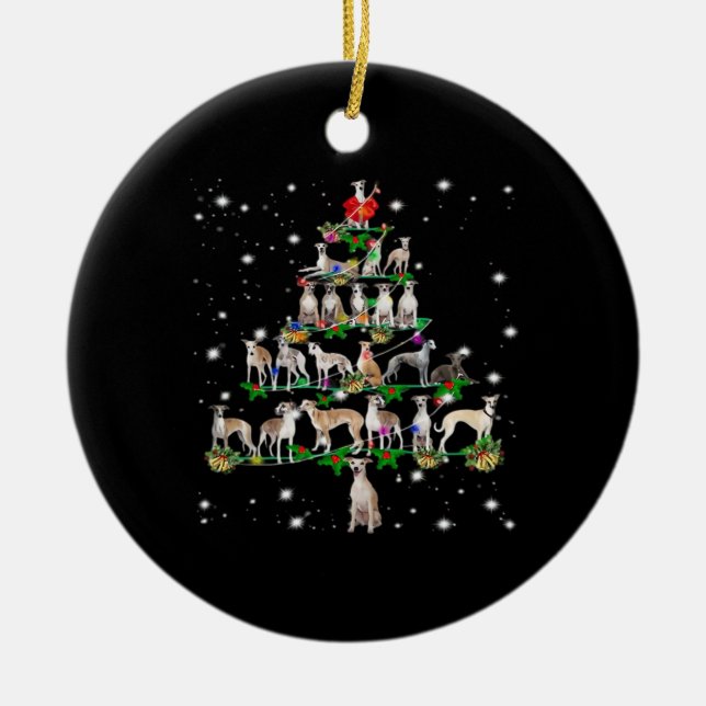 Adorno De Cerámica Funny Christmas Whippet Dog Lovers Gift Essential  (Frente)