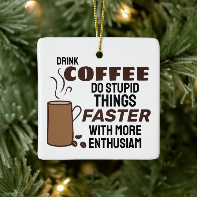 Adorno De Cerámica Funny Coffee Christmas Ornament (Árbol)