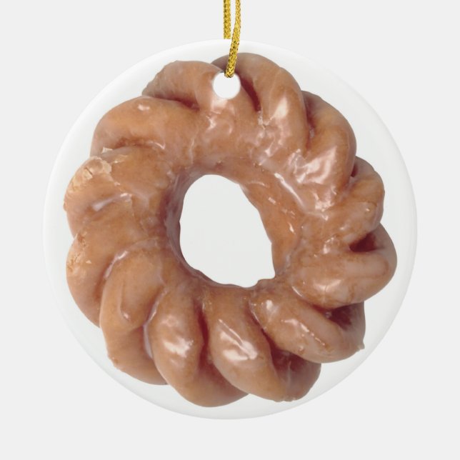 Adorno De Cerámica Funny Donut Ornament (Frente)