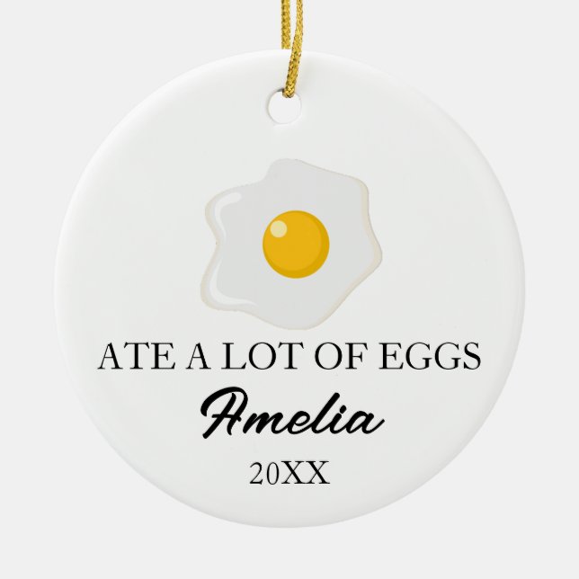 Adorno De Cerámica Funny Egg Gifts, Custom Egg Lover Christmas  (Frente)