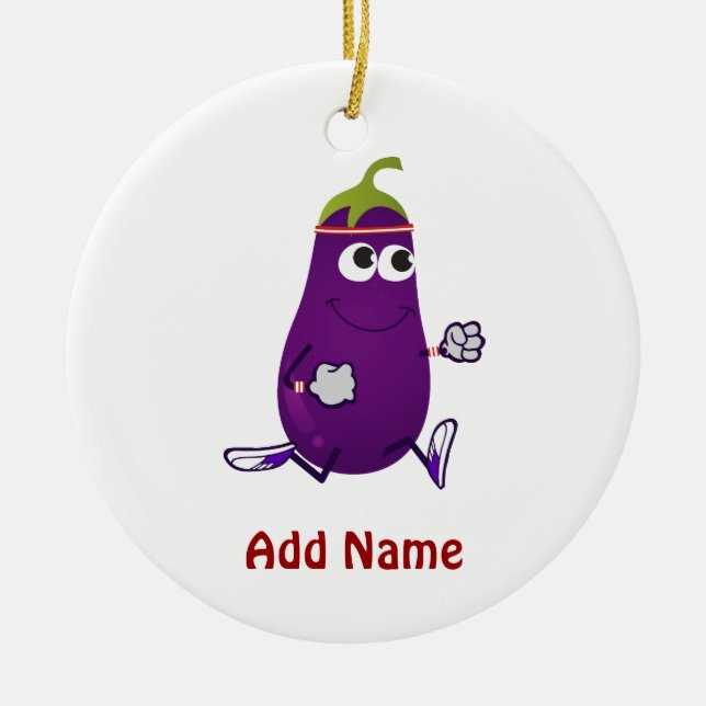 Adorno De Cerámica Funny Eggplant Runner (Frente)