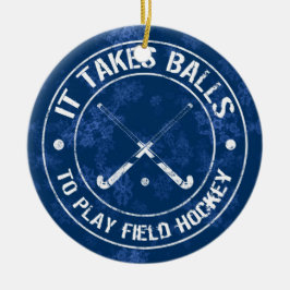 Adorno De Cerámica Funny Field Hockey Holiday Ornament