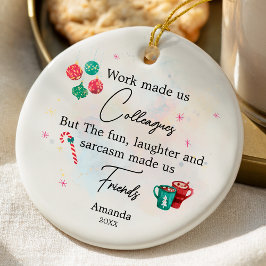 Adorno De Cerámica Funny friends colleagues christmas personalized 